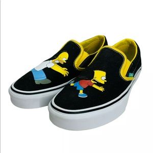 Vans x The Simpsons Slip On Homer and Bart Skate Shoe - Black (Limited Edition)